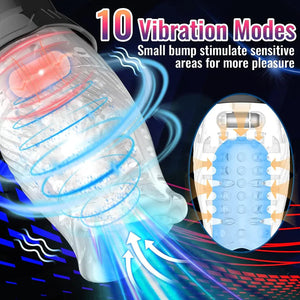 Masturbateur rotatif vibrant automatique avec 5 rotations et 10 vibrations